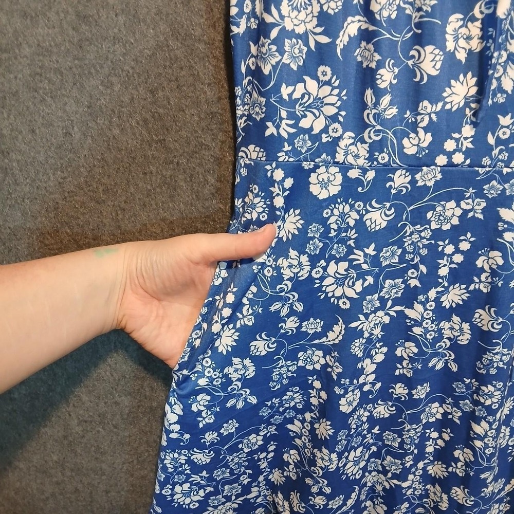 NWT Torary Med floral soft girl cottagecore peasant sundress stretchy pockets. - Picture 3 of 5